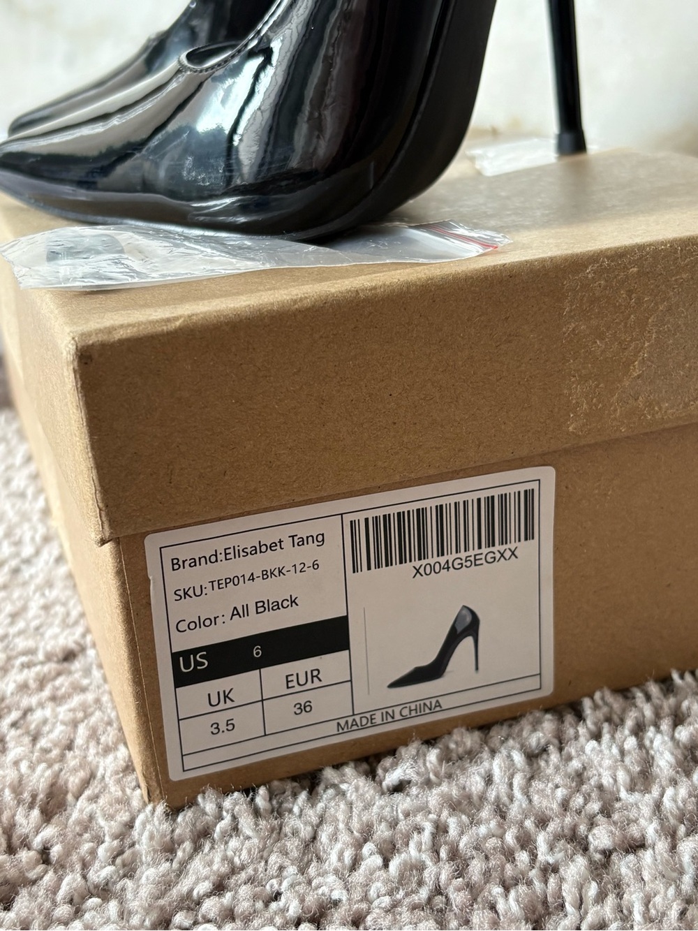 Patent Black Pointed Stiletto Pumps - Elisabet Tang - Picture 4 of 7